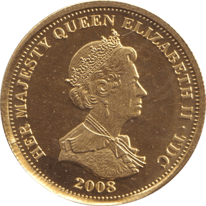 2008 GOLD PROOF ONE CROWN TRISTAN DA CUNHA - GOLD WORLD COINS - Cambridgeshire Coins
