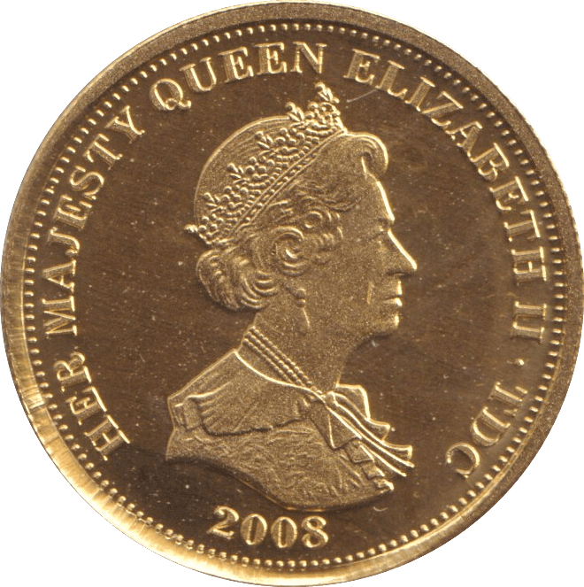 2008 GOLD PROOF ONE CROWN TRISTAN DA CUNHA - GOLD WORLD COINS - Cambridgeshire Coins
