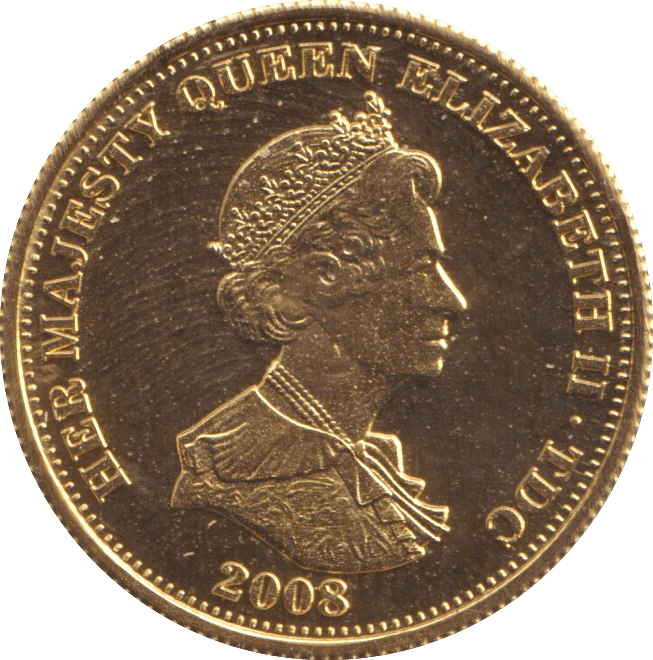 2008 GOLD PROOF ONE CROWN TRISTAN DA CUNHA - GOLD WORLD COINS - Cambridgeshire Coins