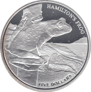 2008 HAMILTON'S FROG 5 DOLLAR SILVER PROOF - SILVER WORLD COINS - Cambridgeshire Coins