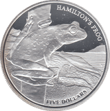 2008 HAMILTON'S FROG 5 DOLLAR SILVER PROOF - SILVER WORLD COINS - Cambridgeshire Coins