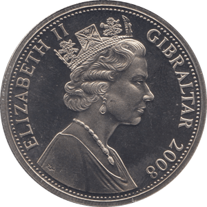 2008 ONE CROWN GIBRALTAR F467 - WORLD COINS - Cambridgeshire Coins