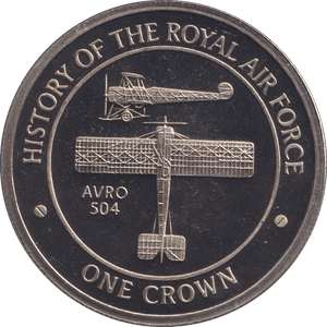 2008 ONE CROWN HISTORY OF THE RAF - AVRO 504 - CROWN - Cambridgeshire Coins