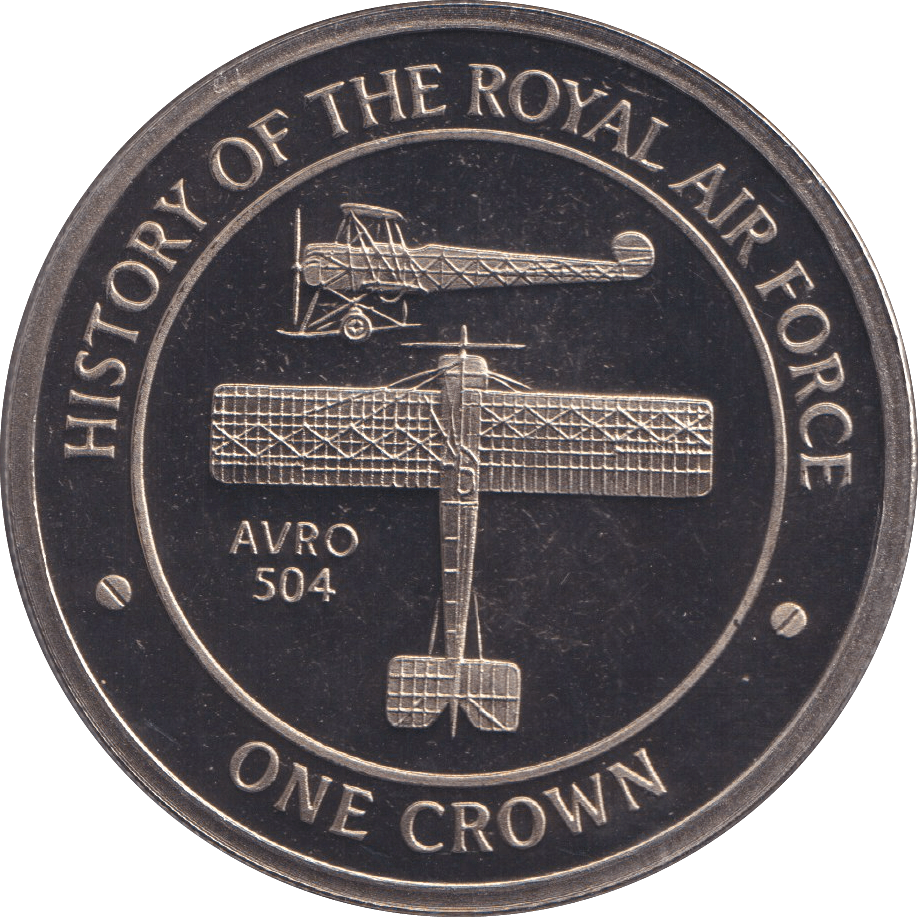 2008 ONE CROWN HISTORY OF THE RAF - AVRO 504 - CROWN - Cambridgeshire Coins