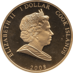 2008 ONE DOLLAR BU COOK ISLANDS ELIZABETH AND PHILIP 3 - WORLD COINS - Cambridgeshire Coins