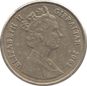 2008 ONE POUND GIBRALTAR - WORLD COINS - Cambridgeshire Coins