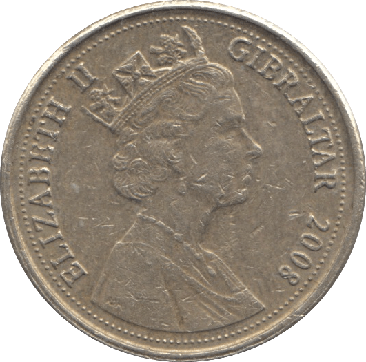 2008 ONE POUND GIBRALTAR - WORLD COINS - Cambridgeshire Coins