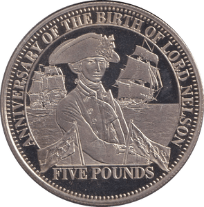 2008 PROOF FIVE POUND COIN LORD NELSON ANNIVERSARY - £5 Proof - Cambridgeshire Coins