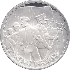 2008 SILVER ALDERNEY WORLD WAR ONE FIVE POUNDS ( PROOF ) - SILVER WORLD COINS - Cambridgeshire Coins