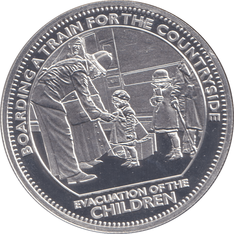 2008 SILVER CROWN - EVACUATION OF THE CHILDREN - SILVER WORLD COINS - Cambridgeshire Coins
