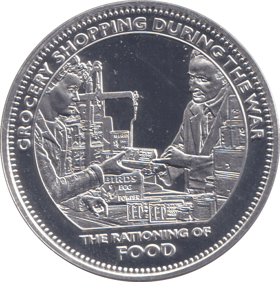 2008 SILVER CROWN - THE RATIONING OF FOOD - SILVER WORLD COINS - Cambridgeshire Coins