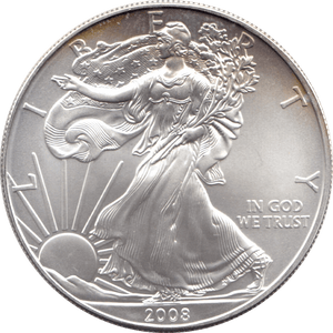 2008 SILVER LIBERTY DOLLAR USA - SILVER WORLD COINS - Cambridgeshire Coins