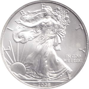 2008 SILVER LIBERTY DOLLAR USA - SILVER WORLD COINS - Cambridgeshire Coins