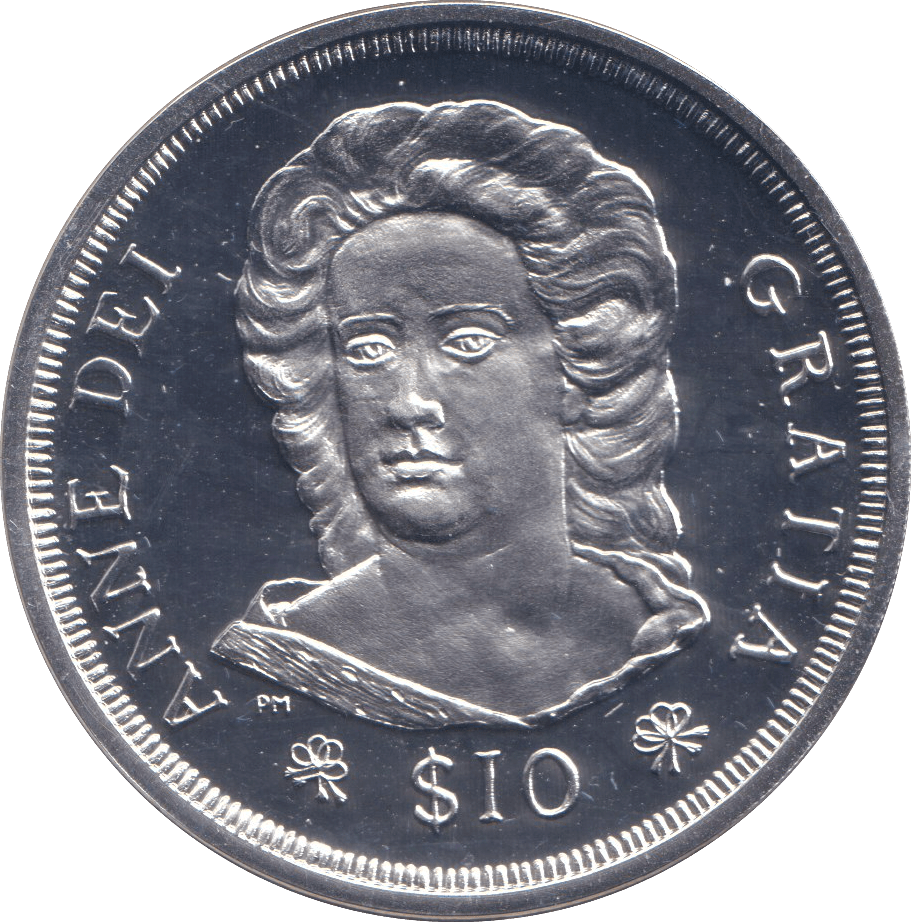 2008 SILVER PROOF 10 DOLLAR QUEEN ANNE - SILVER WORLD COINS - Cambridgeshire Coins