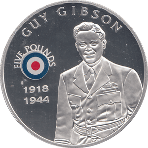 2008 SILVER PROOF £5 GUY GIBSON - SILVER WORLD COINS - Cambridgeshire Coins