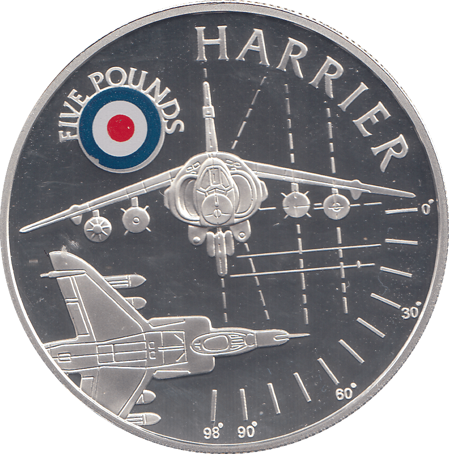 2008 SILVER PROOF £5 HARRIER - SILVER WORLD COINS - Cambridgeshire Coins