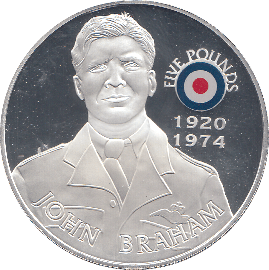 2008 SILVER PROOF £5 JOHN BRAHAM - SILVER WORLD COINS - Cambridgeshire Coins