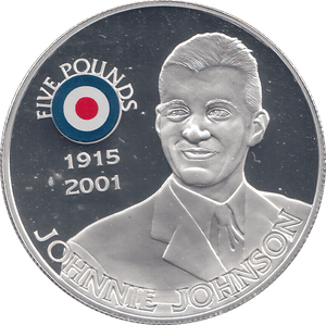 2008 SILVER PROOF £5 JOHNNIE JOHNSON - SILVER WORLD COINS - Cambridgeshire Coins