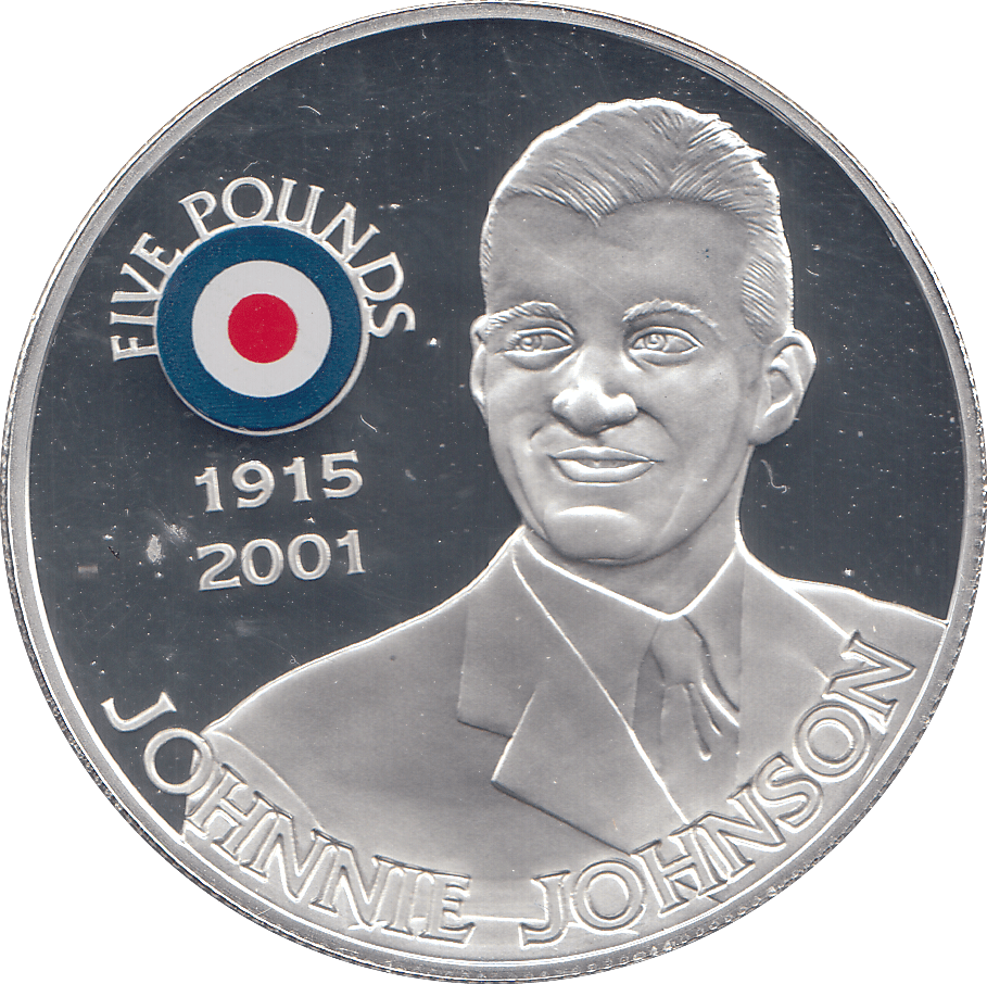 2008 SILVER PROOF £5 JOHNNIE JOHNSON - SILVER WORLD COINS - Cambridgeshire Coins