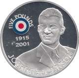 2008 SILVER PROOF £5 JOHNNIE JOHNSON - SILVER WORLD COINS - Cambridgeshire Coins