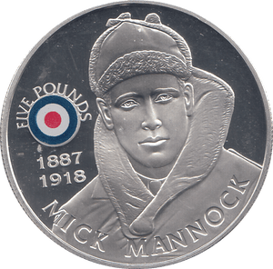 2008 SILVER PROOF £5 MICK MANNOCK - SILVER WORLD COINS - Cambridgeshire Coins