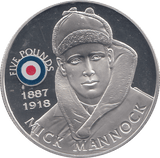2008 SILVER PROOF £5 MICK MANNOCK - SILVER WORLD COINS - Cambridgeshire Coins