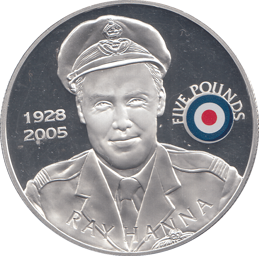 2008 SILVER PROOF £5 RAY HANNA - SILVER WORLD COINS - Cambridgeshire Coins