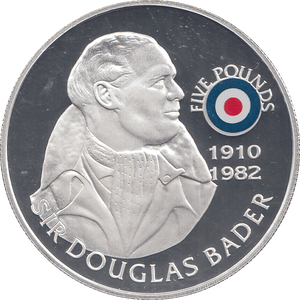 2008 SILVER PROOF £5 SIR DOUGLAS BADER - SILVER WORLD COINS - Cambridgeshire Coins
