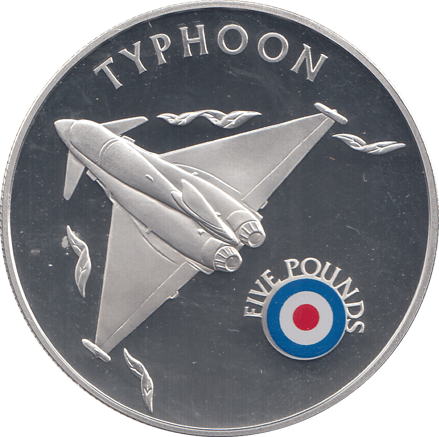2008 SILVER PROOF £5 TYPHOON - SILVER WORLD COINS - Cambridgeshire Coins
