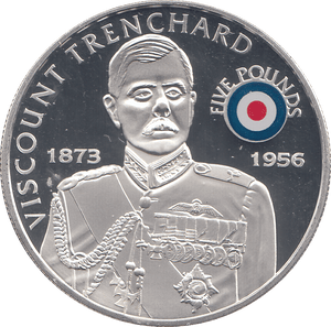 2008 SILVER PROOF £5 VISCOUNT TRENCHARD - SILVER WORLD COINS - Cambridgeshire Coins