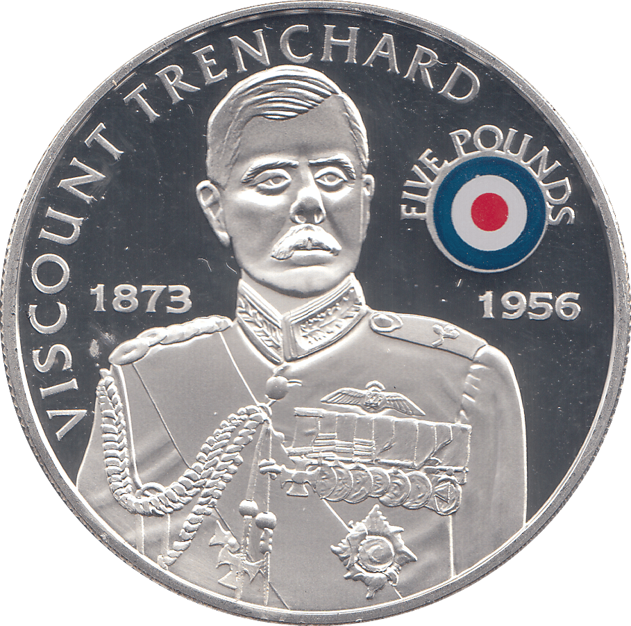 2008 SILVER PROOF £5 VISCOUNT TRENCHARD - SILVER WORLD COINS - Cambridgeshire Coins