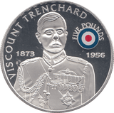 2008 SILVER PROOF £5 VISCOUNT TRENCHARD - SILVER WORLD COINS - Cambridgeshire Coins