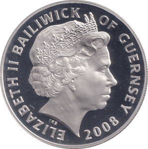 2008 SILVER PROOF BATTLE OF BRITAIN FIVE POUNDS GUERNSEY - SILVER WORLD COINS - Cambridgeshire Coins