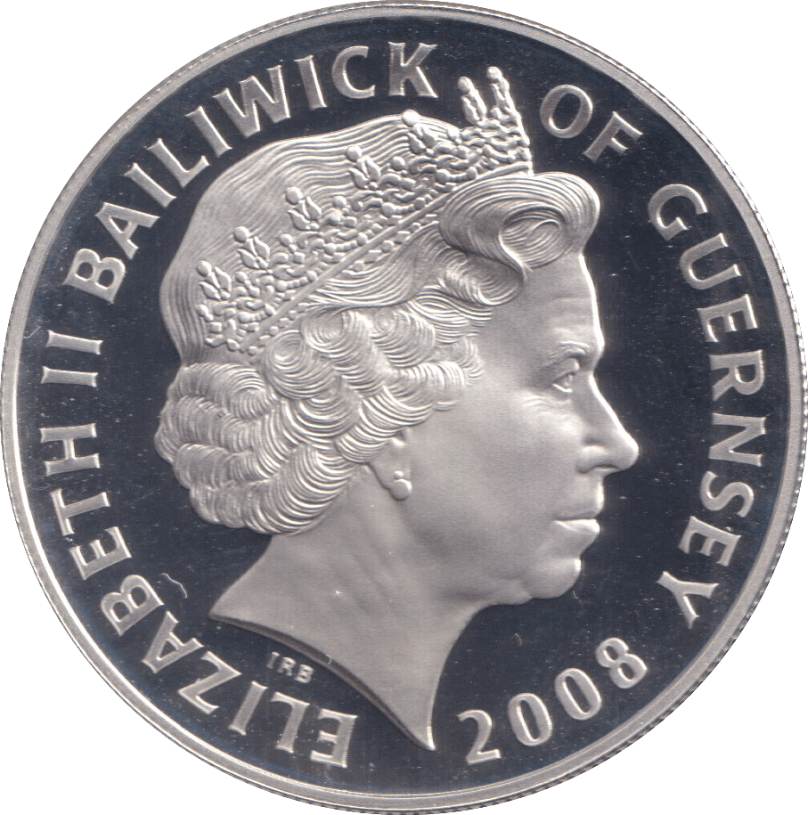 2008 SILVER PROOF BATTLE OF BRITAIN FIVE POUNDS GUERNSEY - SILVER WORLD COINS - Cambridgeshire Coins