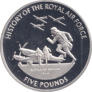 2008 SILVER PROOF BATTLE OF BRITAIN FIVE POUNDS GUERNSEY - SILVER WORLD COINS - Cambridgeshire Coins