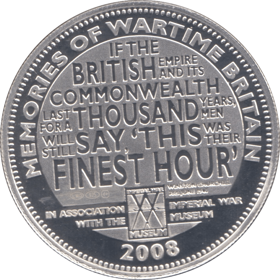 2008 SILVER PROOF BRITISH WAR MUSEUM CHURCHILL MEDALLION - SILVER WORLD COINS - Cambridgeshire Coins