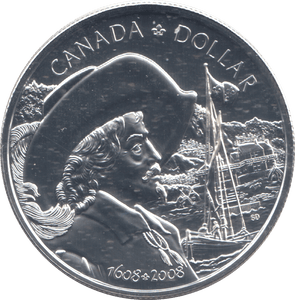 2008 SILVER PROOF CANADIAN DOLLAR - SILVER WORLD COINS - Cambridgeshire Coins