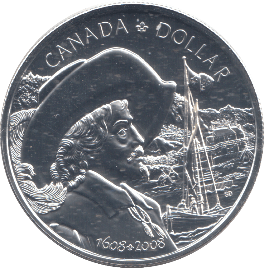 2008 SILVER PROOF CANADIAN DOLLAR - SILVER WORLD COINS - Cambridgeshire Coins