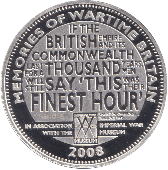 2008 SILVER PROOF CROWN - EVACUATION OF THE CHILDREN - SILVER WORLD COINS - Cambridgeshire Coins