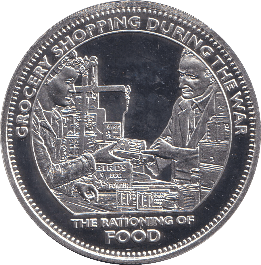 2008 SILVER PROOF CROWN - THE RATIONING OF FOOD - SILVER WORLD COINS - Cambridgeshire Coins