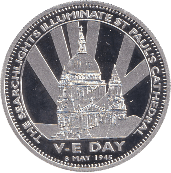 2008 SILVER PROOF CROWN - V - E DAY - SILVER WORLD COINS - Cambridgeshire Coins