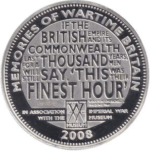 2008 SILVER PROOF CROWN - V - E DAY - SILVER WORLD COINS - Cambridgeshire Coins