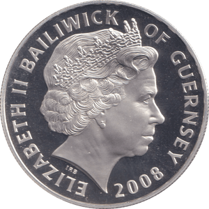 2008 SILVER PROOF FALKLANDS WAR FIVE POUNDS GUERNSEY - SILVER WORLD COINS - Cambridgeshire Coins