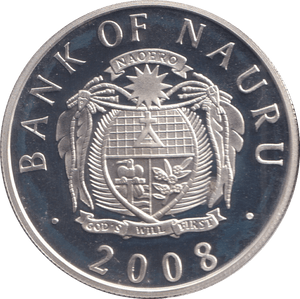 2008 SILVER PROOF FIVE DOLLARS NAURU - SILVER WORLD COINS - Cambridgeshire Coins