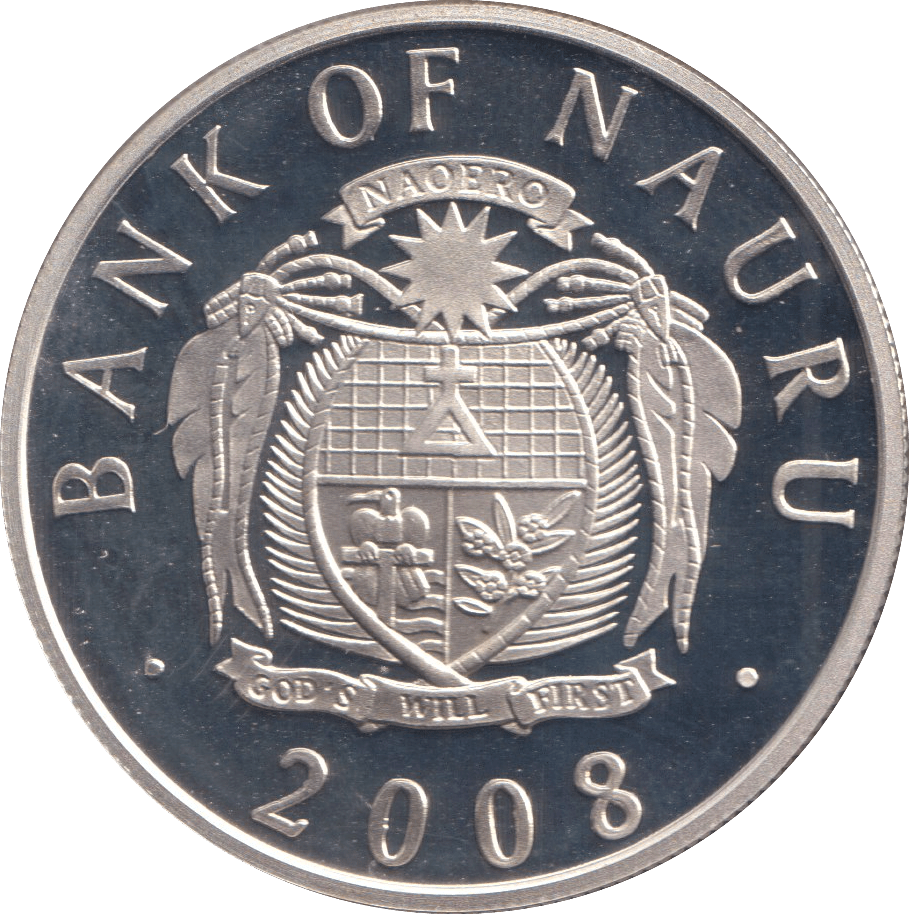 2008 SILVER PROOF FIVE DOLLARS NAURU - SILVER WORLD COINS - Cambridgeshire Coins