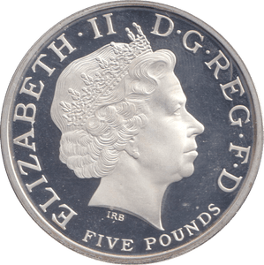 2008 SILVER PROOF FIVE POUND ANNIVERSARY QUEEN ELIZABETH IST - £5 Silver Proof - Cambridgeshire Coins