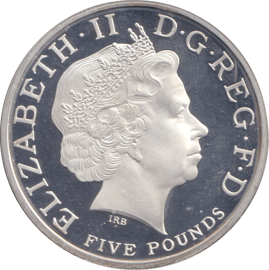 2008 SILVER PROOF FIVE POUND ANNIVERSARY QUEEN ELIZABETH IST - £5 Silver Proof - Cambridgeshire Coins