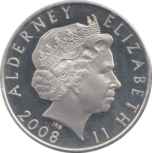 2008 SILVER PROOF FIVE POUNDS ALDERNEY - £5 Silver Proof - Cambridgeshire Coins