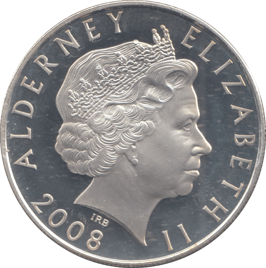 2008 SILVER PROOF FIVE POUNDS ALDERNEY - £5 Silver Proof - Cambridgeshire Coins