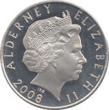 2008 SILVER PROOF FIVE POUNDS ALDERNEY - £5 Silver Proof - Cambridgeshire Coins